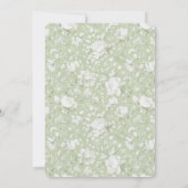 Green White Romantic Floral Bridal Shower  Kaart (Achterkant)