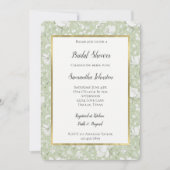 Green White Romantic Floral Bridal Shower  Kaart (Voorkant)