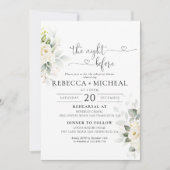 Green White Roses de avond voor de uitnodiging (Voorkant)