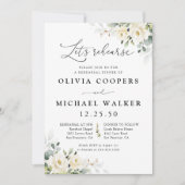 Green White Roses Repetitie diner uitnodiging (Voorkant)