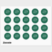 Green White Rustic Script We've Moved New Address Ronde Sticker (Vel)