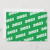 Green White School Colors Foto Afstuderen Kaart (Achterkant)