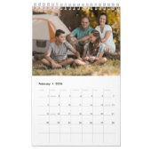 Green & White Scrapbook Custom Family Photo 2026 Kalender (Feb 2026)