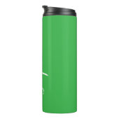 Green White Script Custom Name Thermal Tumbler Thermosbeker (Geroteerd rechts)