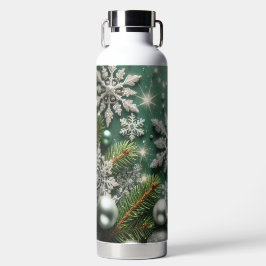 GREEN WHITE SILVER HOLIDAY CHRISTMAS ORNAMENTS WATERFLES