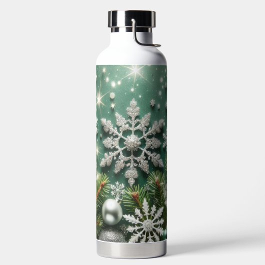 GREEN WHITE SILVER HOLIDAY CHRISTMAS ORNAMENTS WATERFLES (Links)