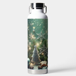 GREEN WHITE SILVER HOLIDAY CHRISTMAS ORNAMENTS WATERFLES