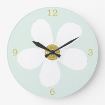 Green White Simple Daisy Gold