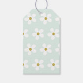 Green White Simple Daisy Gold Pattern Cadeaulabel (Voorkant)