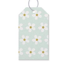 Green White Simple Daisy Gold Pattern