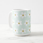 Green White Simple Daisy Gold Personal Koffiemok (Voorkant links)