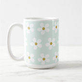 Green White Simple Daisy Gold Personal Koffiemok (Links)