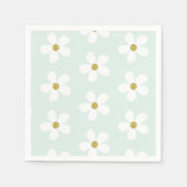 Green White Simple Daisy Pattern Gold Servet (Voorkant)