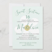 Green White Simple Daisy Sweet Sixteen Chic Kaart (Voorkant)