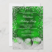 Green White Snow Bauble-kerstfeestdag Kaart (Voorkant)