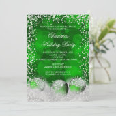 Green White Snow Bauble-kerstfeestdag Kaart (Staand voorkant)