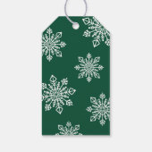 Green White Snowflake Company Logo Vrolijk Kerstfe Cadeaulabel (Achterkant)