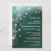 Green White Snowflakes Corporate Holiday Party Kaart (Voorkant)