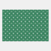 Green White Snowflakes Feestdagen kerst Inpakpapier Vel (Voorkant 3)