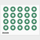Green White Snowflakes Feestdagen kerst Ronde Sticker (Vel)