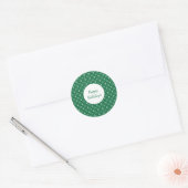 Green White Snowflakes Feestdagen kerst Ronde Sticker (Envelop)