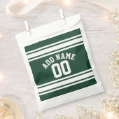 Green White Sports Jersey met naam en nummer Bedankzakje (Geknipt)