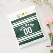 Green White Sports Jersey met naam en nummer Bedankzakje (Gezegeld)