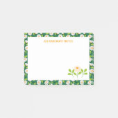 Green & White Spring Daisies & Vine Personalised Post-it® Notes (Voorkant)