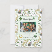 Green & White St Patricks Irish Thank You Card Bedankkaart (Voorkant)