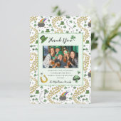 Green & White St Patricks Irish Thank You Card Bedankkaart (Staand voorkant)