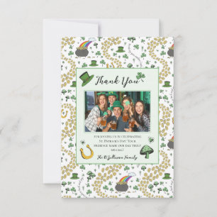 Green & White St Patricks Irish Thank You Card Bedankkaart