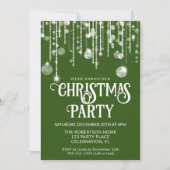 Green White String Lights Kerstfeest Kaart (Voorkant)