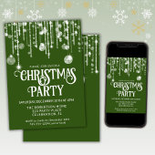 Green White String Lights Kerstfeest Kaart