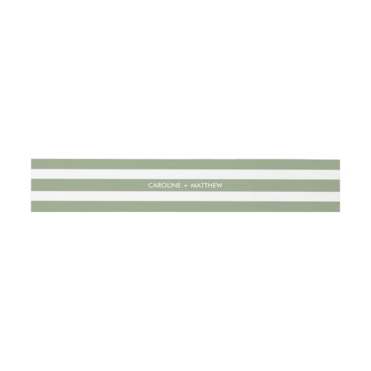 Green White Stripe Pattern Wedding Uitnodigingen Wikkel (Vlak)