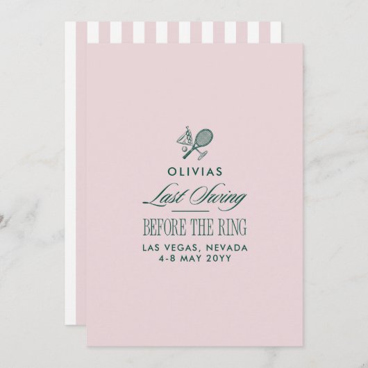 Green & White Striped Last Swing Before the Ring Kaart (Voorkant / Achterkant)