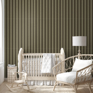 Green & White Striped Wallpaper  Behang