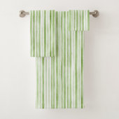 Green White Stripes Bad Handdoek (Insitu)