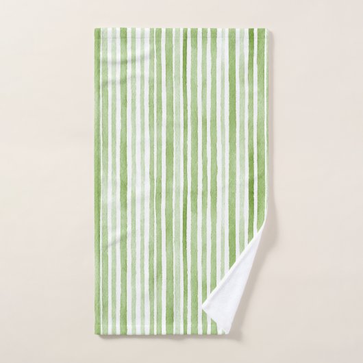 Green White Stripes Bad Handdoek (Handdoek)