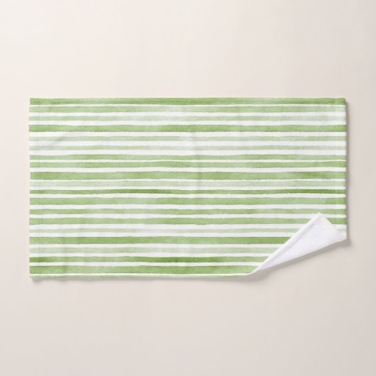 Green White Stripes Bad Handdoek (Handdoek)