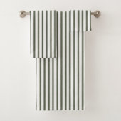 Green White Stripes  Bad Handdoek (Insitu)