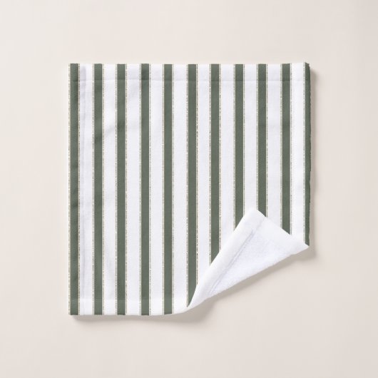 Green White Stripes  Bad Handdoek (Wasdoekje)