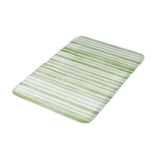 Green White Stripes Badmat (Gekanteld)