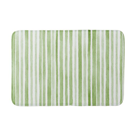 Green White Stripes Badmat (Voorkant)