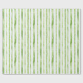 Green White Stripes Beach Verjaardag Cadeaupapier (Vlak)