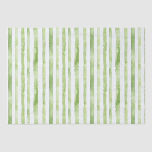 Green White Stripes Beach Verjaardag Tissuepapier (Voorkant)