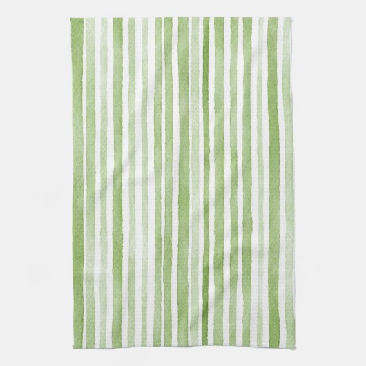 Green White Stripes Theedoek (Verticaal)