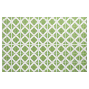 Green White Trendy Triangles Pattern Fabric Stof