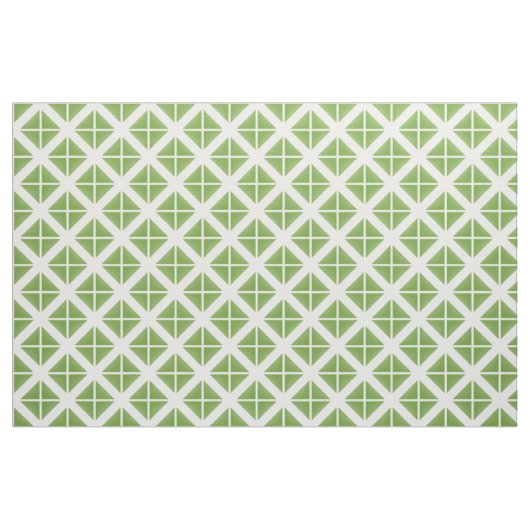 Green White Trendy Triangles Pattern Fabric Stof (Yard (91,4 cm))