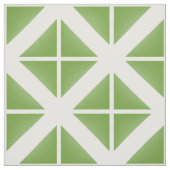 Green White Trendy Triangles Pattern Fabric Stof (Swatch)