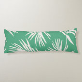 Green White Tropical Leaves Beach Home Decor Lichaamskussen (Achterkant)
